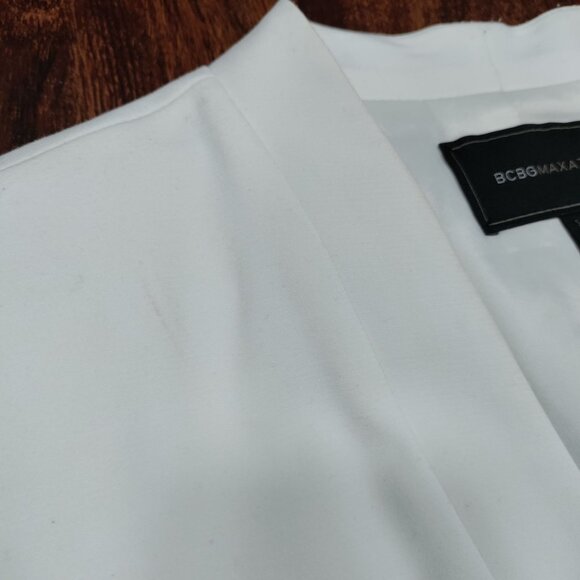 BCBGMAXAZRIA Off White V-Neck Caryn Wrap Vest Mini Dress Women's Large Elegant - Picture 9 of 15